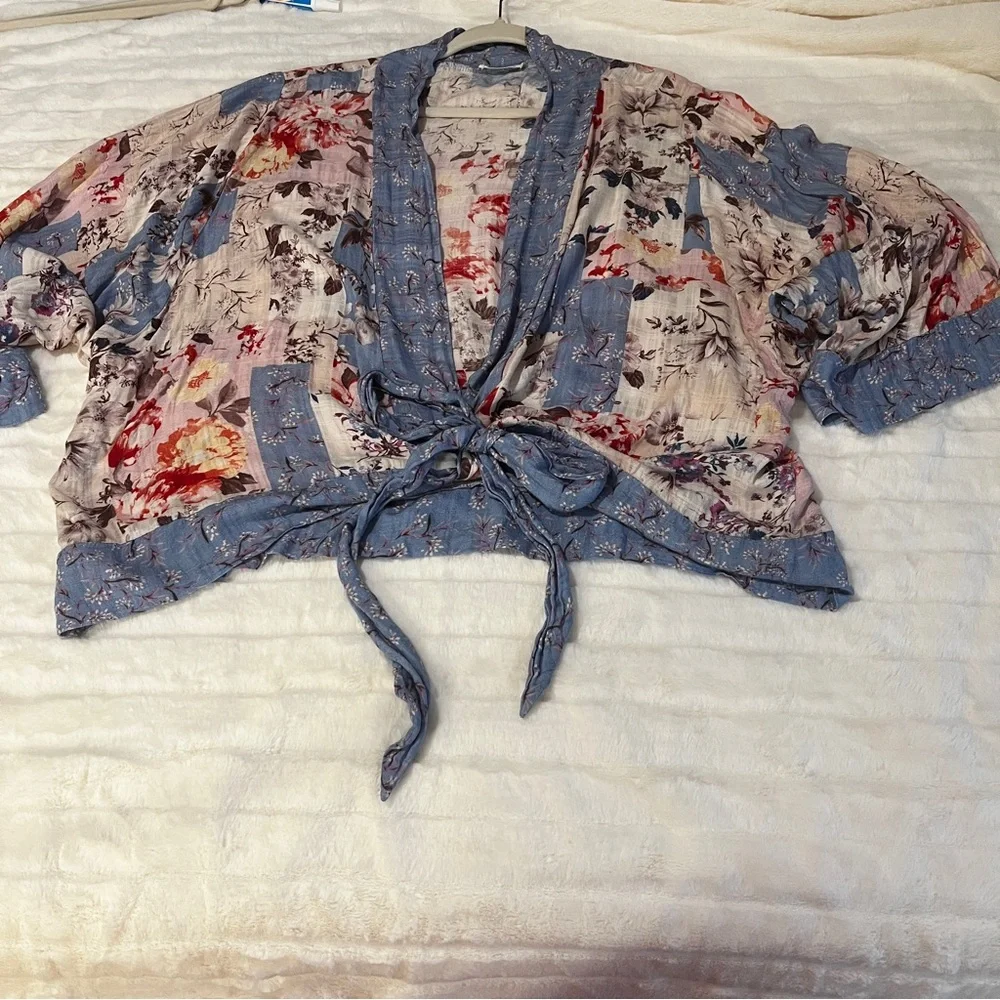 Lovestitch Idyllwild Artsy Layering Floral Boho Patchwork Kimono Cardigan SZ M/L - Picture 5 of 8